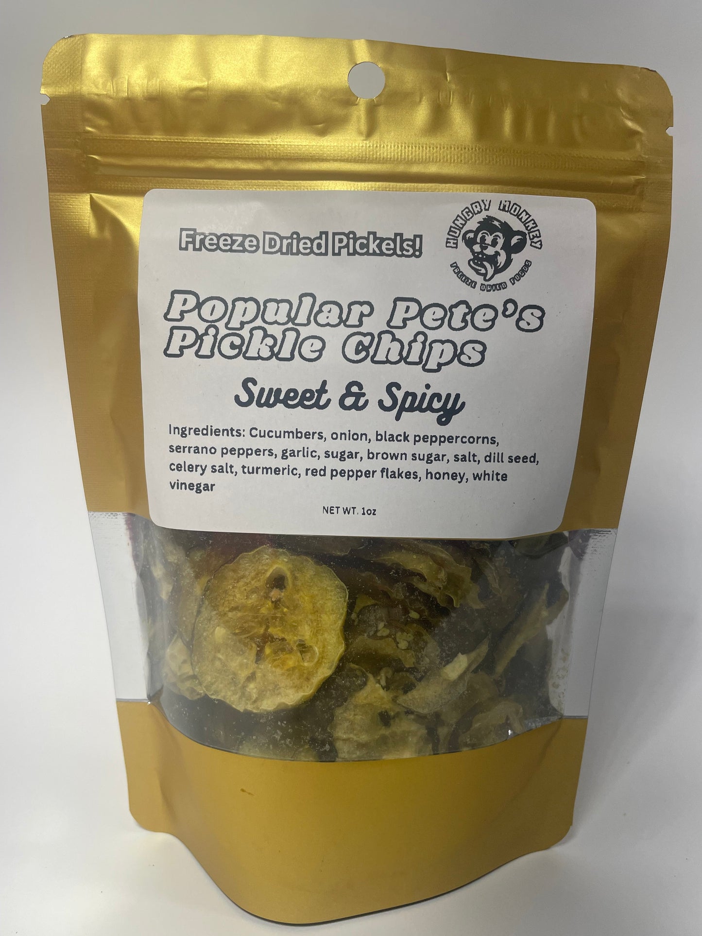 Popular Pete's Sweet & Spicy Freeze-Dried Pickle Chips
