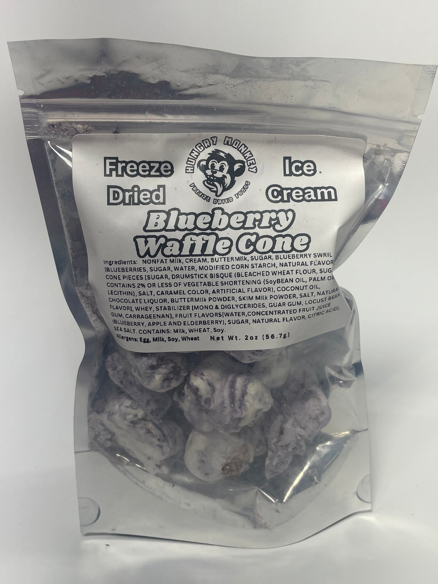 Freeze-Dried Ice Cream Blueberry Waffle Cone